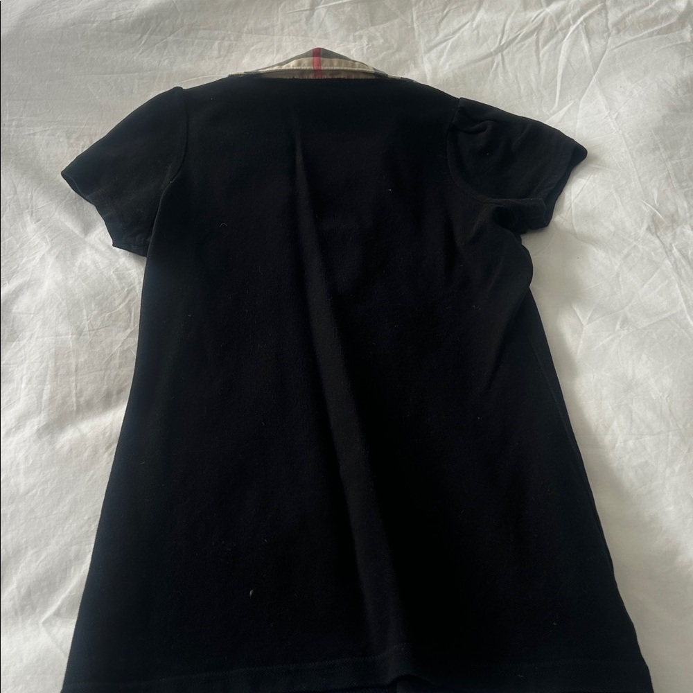 Burberry Black Button-Down Top with Check Collar - Picture 8 of 8